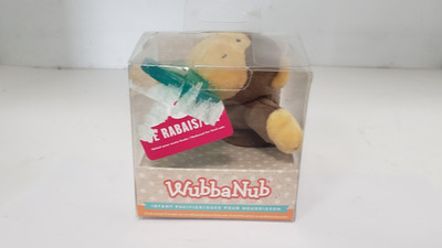 WUBBANUB INFANT/NEWBORN PACIFIER WITH BROWN MONKEY PLUSH TOY, NIB