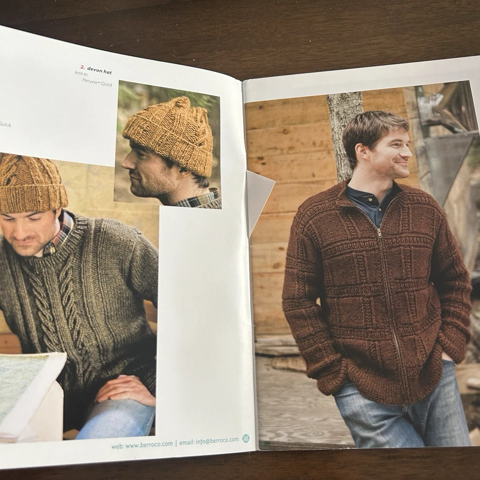 Berroco Norah Gaughan Collection Men Knitting Pattern Booklet Sweater Beanie - Image 3 of 4