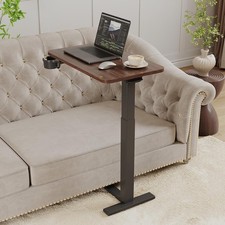 Laptop Tray Over Bed Table Height Adjustable Mobile Overbed Desk with Cup Holder