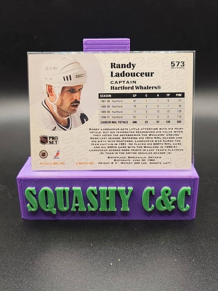 1991-92 Pro Set - Randy Ladouceur #573 - Image 2 of 2