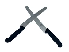 Victorinox 10-inch Curved Blade Bread Knife 40547 Black Handle, 5.2933.26 (2 PK)