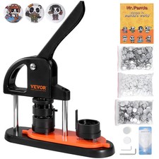 Button Maker, 1.25 inch/32mm Pin Maker with 500pcs Button Parts, Ergonomic Arc H
