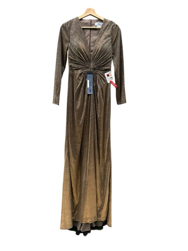 Mac Duggal #26194 Bronze Front Twist V Neck Long Sleeve Gown Size 6 NEW NWT - Bild 5 von 20