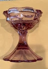 Vintage Fenton Valencia Dark Dusty Rose Pink Glass Candle Holder