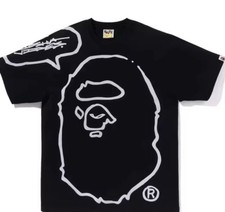 A Bathing Ape Mens Black Graphic Speech Bubbl...
