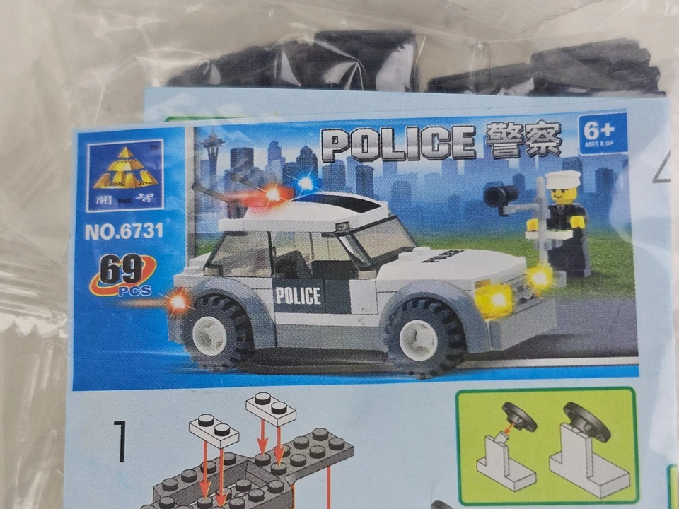 3 Sets Lot - Police Patrol Car & 2 Motorcycles #6731 #6734 Kazi Building Blocks - Image 2 of 4
