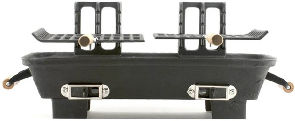 Parrilla Hibachi de hierro fundido Marsh Allen, 10"x18", carbón, rejillas y respiraderos ajustables Foto 3 de 4