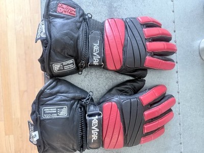 Tour Master Made W/Kevlar HiPora Motorcycling Gloves, Small, Black/Red Leather