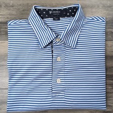 Daniel Cremieux Signature Collection Men's Polo Shirt Large Blue  White Golf