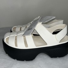Womens Crocs Stomp Fisherman Sandal Chalk White 209938-0WV Unisex NEW W8/M6