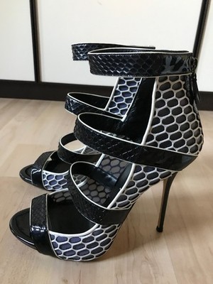 Casadei honeycomb snakeskin Fesselriemen high heel Sandals Pumps US 10  EU 40 39