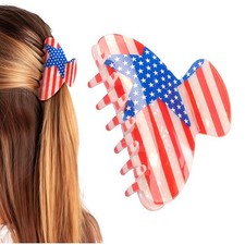 4th of July Hair Claw Clip for Women Girl 1 Count Pack 1 , semicircle A