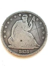 1873 Seated Liberty Half Dollar No Arrows Closed 3 Variety HARD TO FIND G Detail