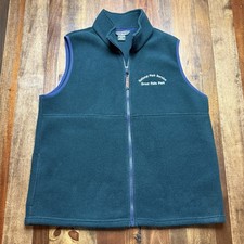 Vintage LL Bean Fleece Vest Womens L USA Made Great Falls National Park Service