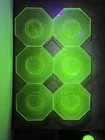 Set Of 6-as Is-uranium Depression Glass Plates,6” Hexagon Green Mcm VGUC Glow UV