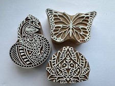 Set of 3 Shapes various Design Printing Block Wooden Stamp New WBS 20