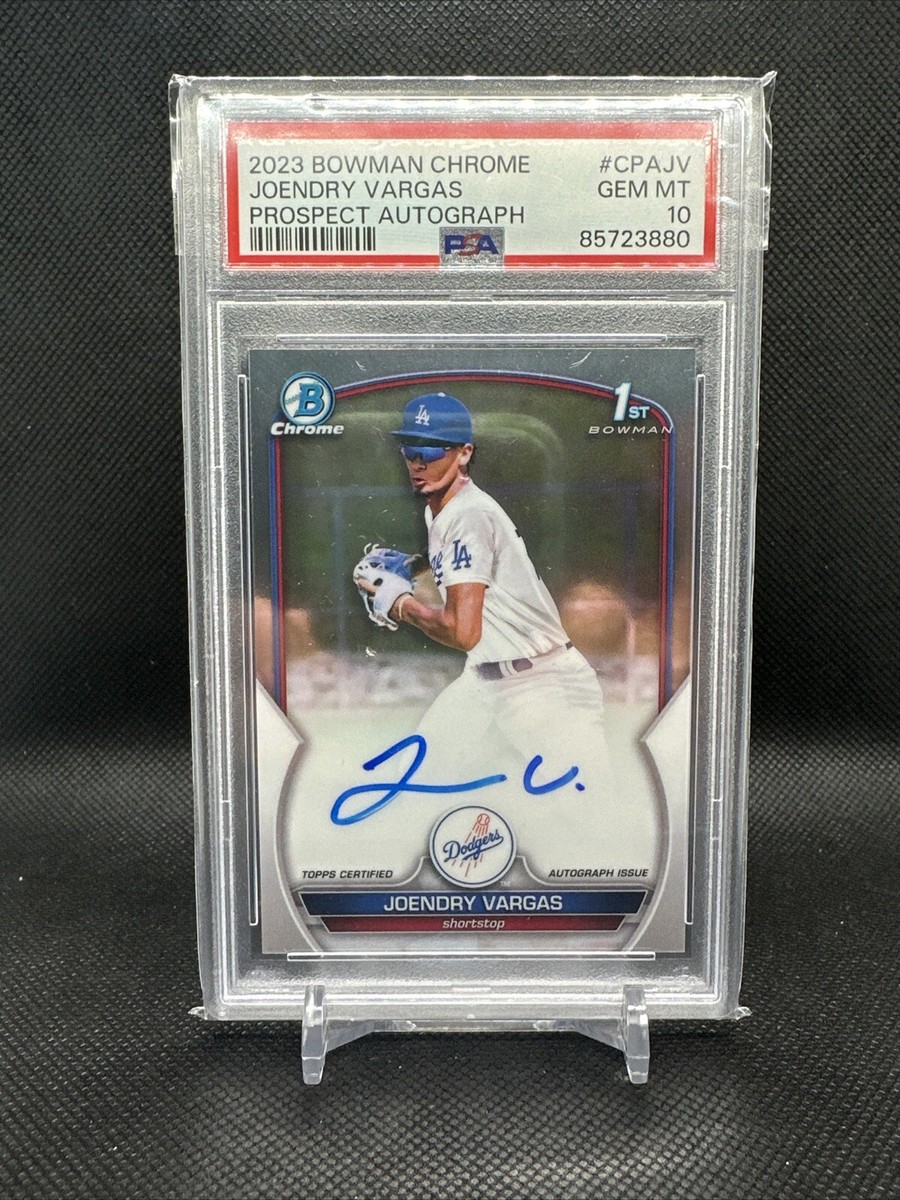 Joendry Vargas 2023 Bowman 1st Base Chrome Prospect Auto Dodgers 