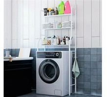 MOBILE SALVASPAZIO SOPRA LAVATRICE PER BAGNO 155X65X25CM CON 3 RIPIANI BIANCO