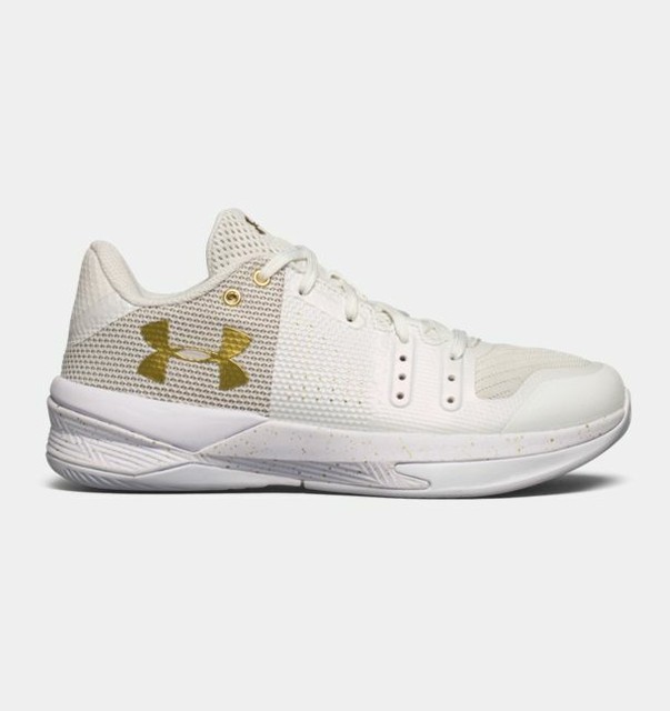 under armour white and gold volleyball shoes