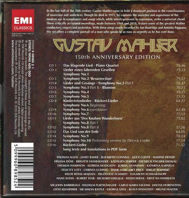 Mahler The Complete Works - 150th Anniversary Box 16 CDs Boxed Set