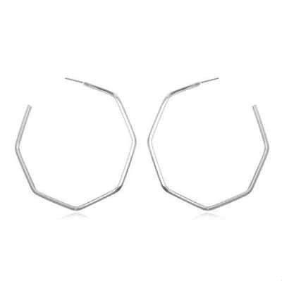 JULES SMITH - Ms. Prism Hoops in Silver Geometric Hoop Earrings Slim Chic