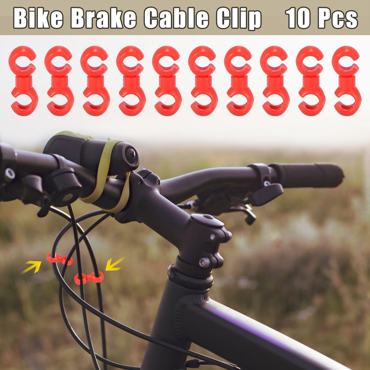 Kit 40 Clips De Rangement Pour Vélo - 20 Clips En S Rotatifs + 20 Clips En C - Fixation Câbles De Frein Et Dérailleur