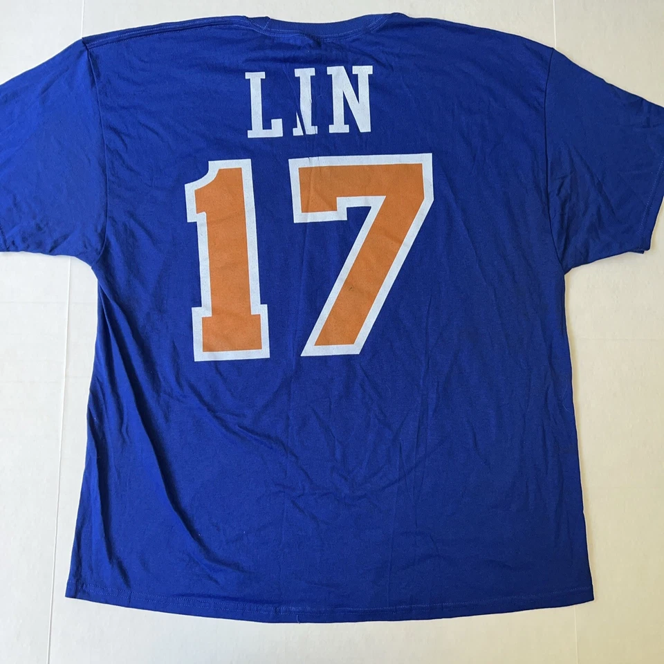 Camiseta NBA New York City NYC Knicks Jeremy Lin 'LINSANITY' XL Azul Oficial Nueva Foto 2 de 4