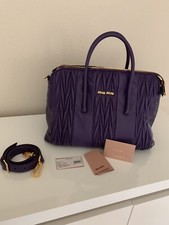 Miu Miu Matelasse Purple Handbag Large