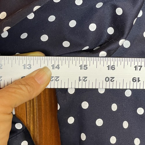 Pendelton L Jacket Womens Sz Large Cropped 3/4 Polka Dot Button Front Navy Prep - Picture 4 of 11