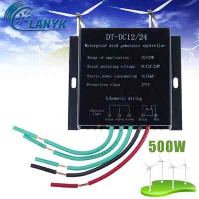 Windturbinen Generator Automatik Controller 500W 12V 24V IP67 Wasserdichtes DE