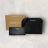 Michael Kors Mk Tasche Crossbody Jet Set GeldböRse Portmonee Reed Schwarz Neu