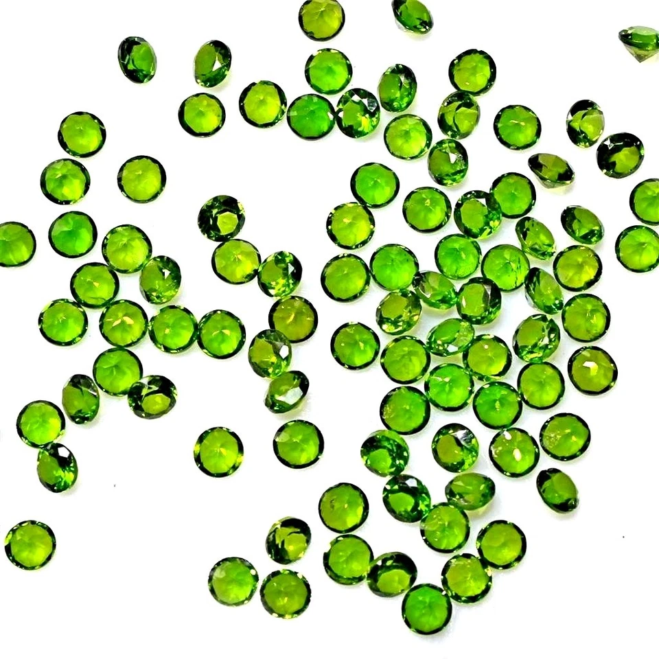 Großhandel Viele 2.5mm Rund FACET Natürlich Chrom Diopsid Lose Geeicht Juwelen - Bild 3 von 4
