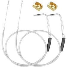 42" Stainless Steel Throttle and Idle Cable Set 56579-02A For Harley Davidson 