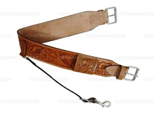 LEATHER REAR CINCH WESTERN HORSE ROPING PLEASURE TRAIL BARREL SADDLE BACK GIRTH