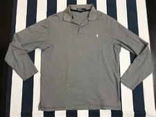 Polo Ralph Lauren Men Collar Shirt Long Sleeve White Striped 100 Cotton Large L