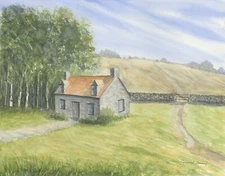 Country Cottage 005 Watercolor Original - Unframed