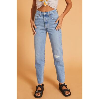 Levi's Ribcage Straight Leg Jeans High Rise Button Fly, Size 26