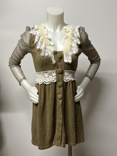 a'reve petite robe tunique haut chemise super adorable marron et blanc femme - Photo 2/23