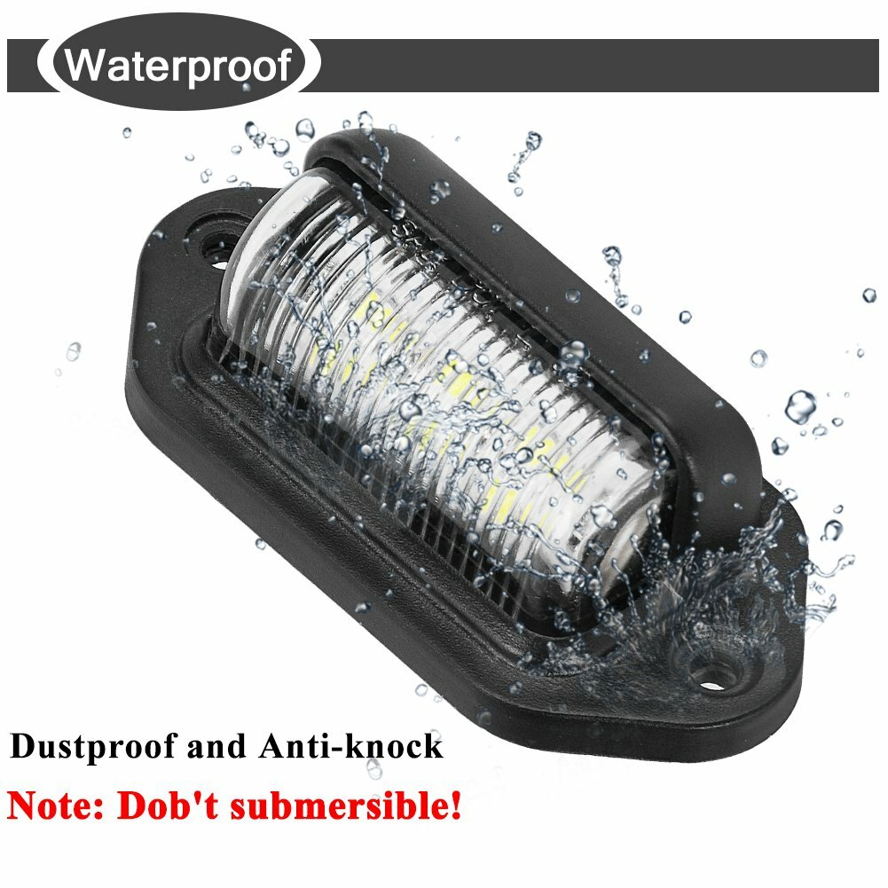 2 Universal Black 6 LED License Plate Tag Lights Lamps For Truck SUV Trailer Van - Foto 7