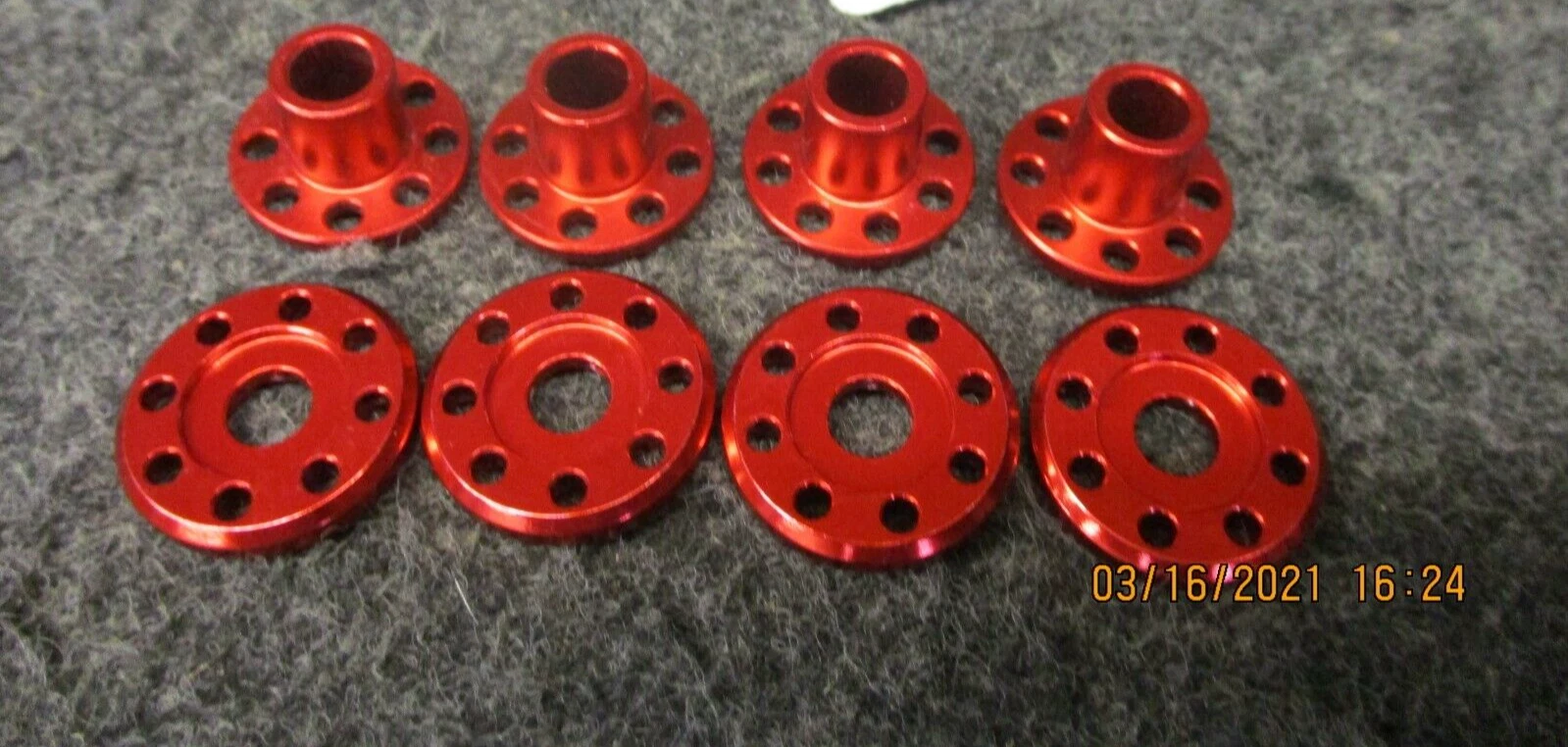 Kawasaki KX125 1995 DOCWOB red alloy radiator top hat washers fitting kit