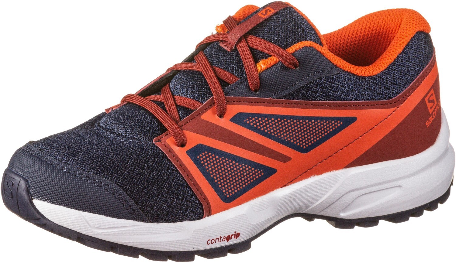 Salomon Sense J scarpe da ginnastica per bambini blu navy arancione taglia 1 prezzo di ricambio £53