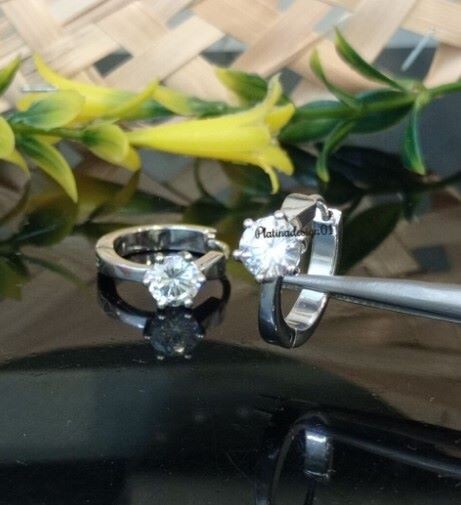 6 Prong Solitaire Hoop Earrings 2ct Round Simulated Diamond 925 Silver