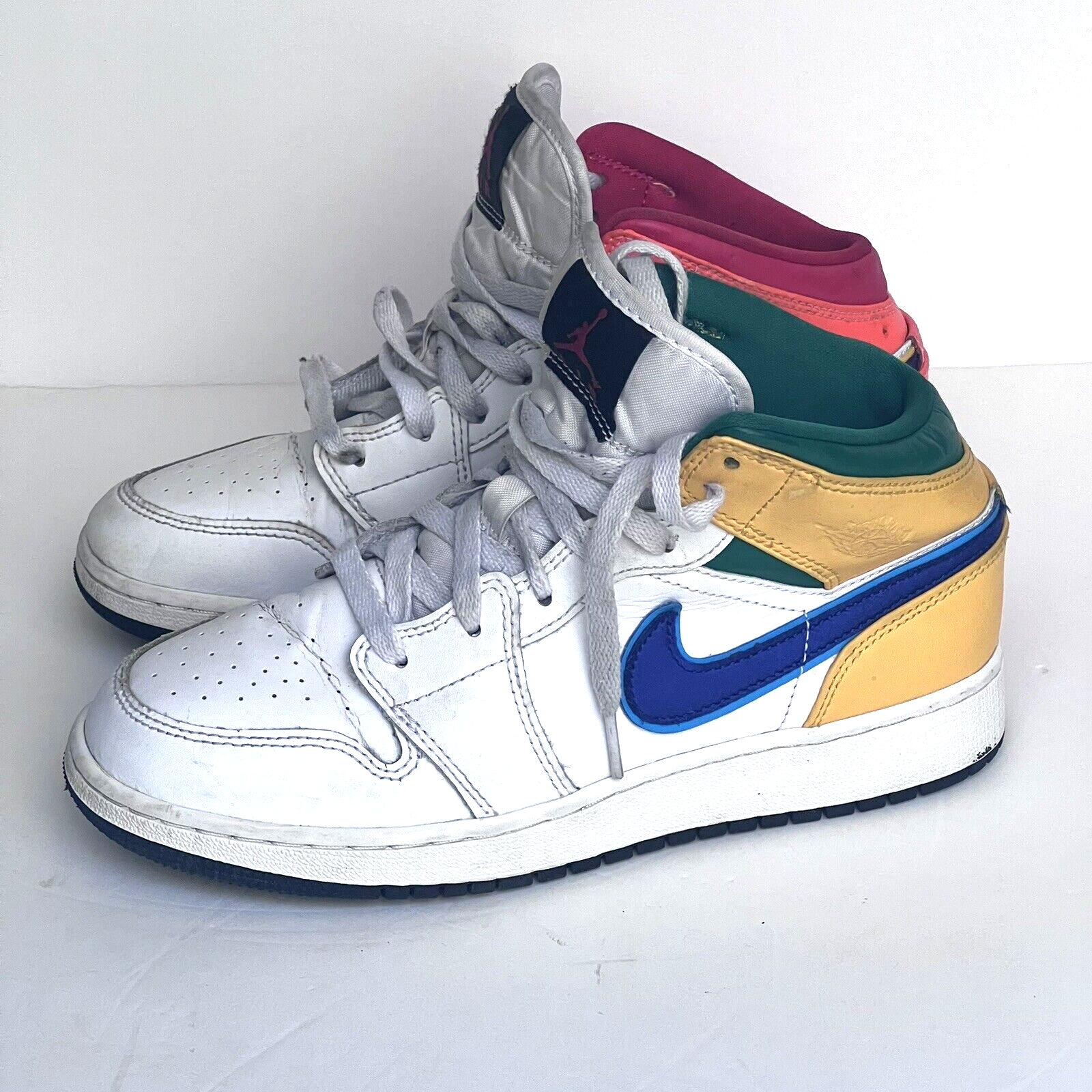 SAOLA Nike Air Jordan 1 Mid 'Alternate Multicolore' 2019 554725 128 Youth Taglia 5 5