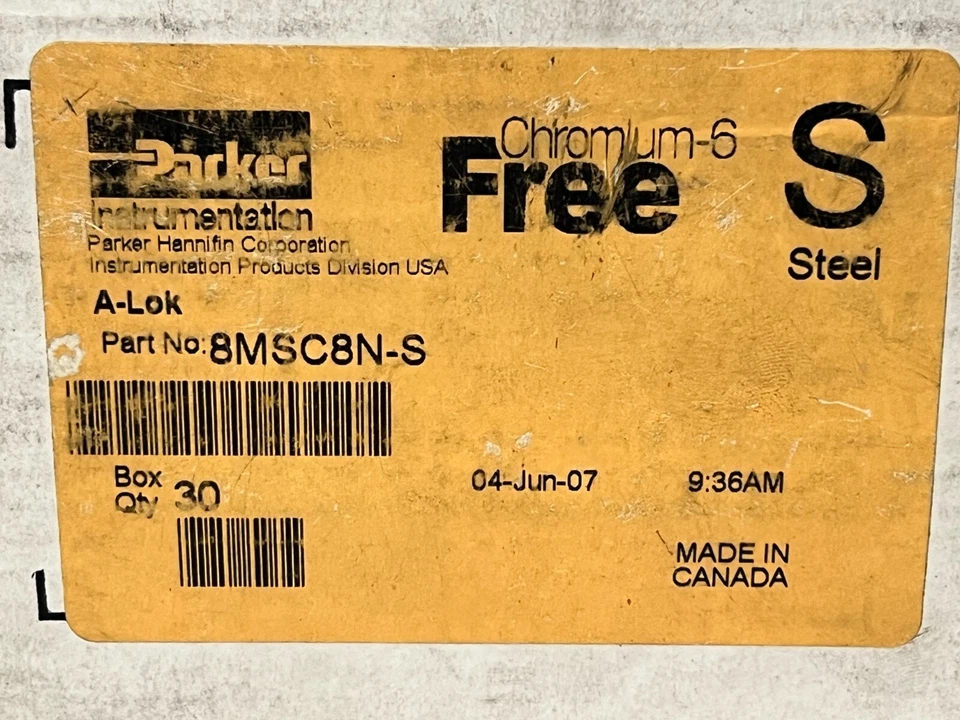LOTE DE 48 accesorios de tubo conector macho de acero Parker Hannifin 1/2" x 1/2" A-LOK Foto 2 de 4