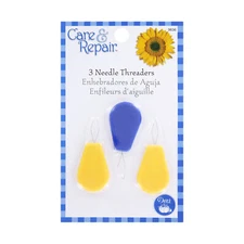 Dritz Care & Repair Plastic Needle Threaders, Blue/Yellow, 3-Count