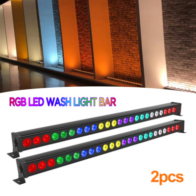 2PCS 120W RGB 24 LED Stage Light Bar Wall Light DMX DJ Party Disco Effect Light