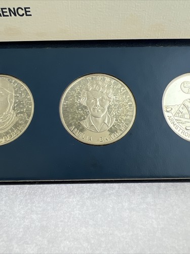 6 PIECE STERLING SILVER MILESTONES OF MANNED FLIGHT STERLING PROOF SET 1970 - Picture 7 of 19