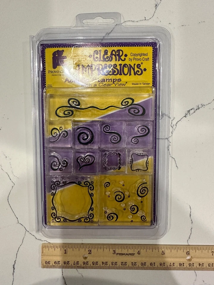 Provo Craft 11 Clear Impressions Acrylic Stamps with a Clear View Scrapbooking - Image 4 of 4