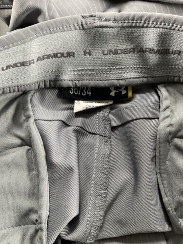 Pantalones de golf Under Armour Match Play pantalones de pierna recta gris a rayas para hombre 36 x 33 - Imagen 7 de 7