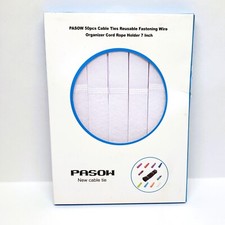 NEW 50 pcs Reusable Cable Ties Hook and Loop 7" x 0.75" White Wire Organizer